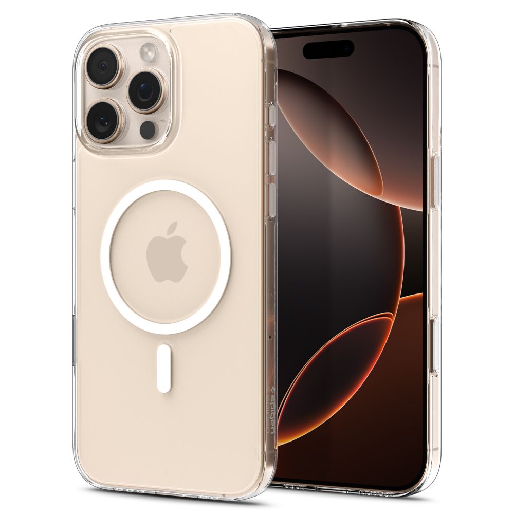 Dėklas Spigen Thin Fit T Mag MagSafe iPhone 16 Pro Max, skaidrus/baltas