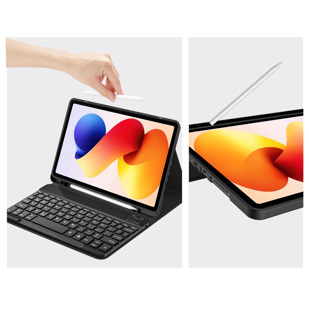 Dėklas su klaviatūra Tech-Protect SC Pen, Xiaomi Poco Pad M1 / Redmi Pad 2 Pro 12.1, juodas