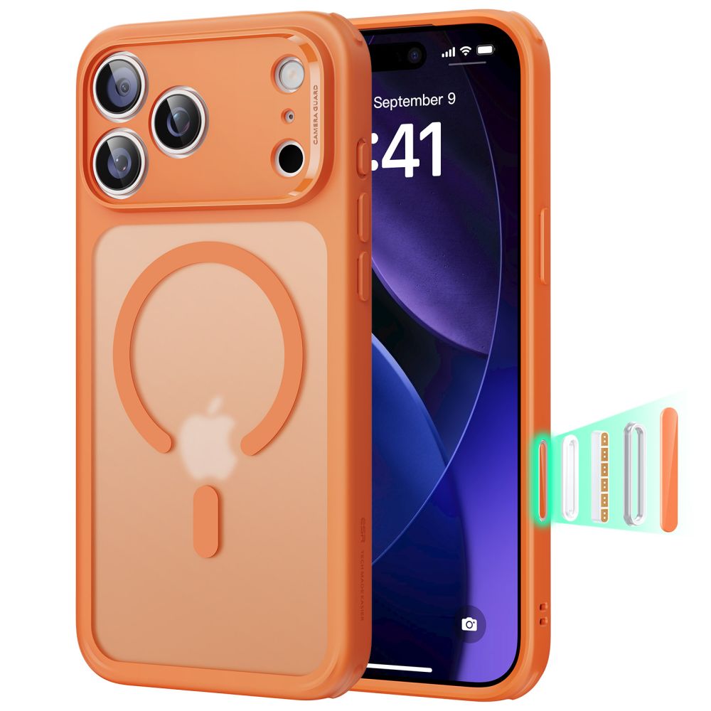 Dėklas ESR Classic Hybrid MagSafe iPhone 17 Pro Max, matinis oranžinis