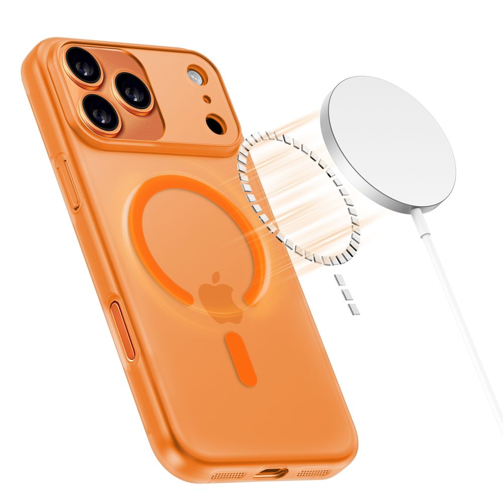 Dėklas Tech-Protect Magslim Magsafe iPhone 17 Pro Max, matinis oranžinis