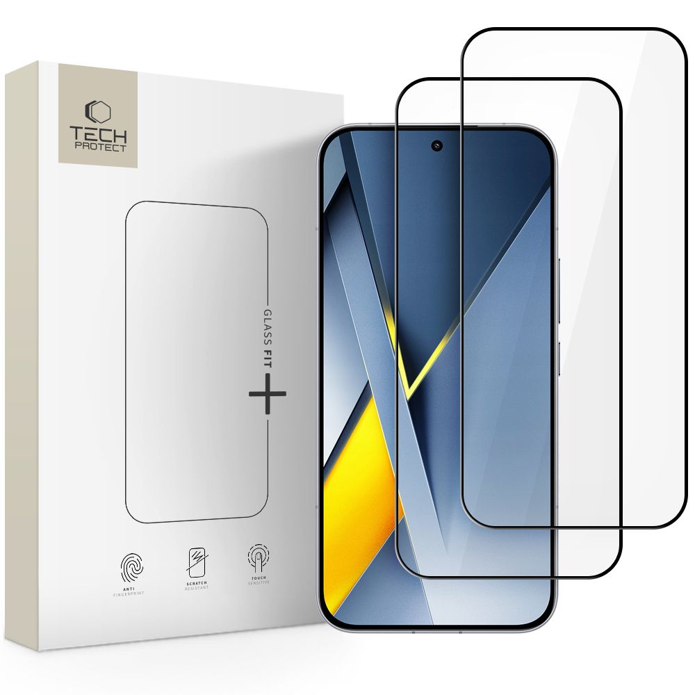 Apsauginis stiklas Tech-Protect Glass Fit+ Xiaomi Poco F8 Ultra, 2 vnt., juodas