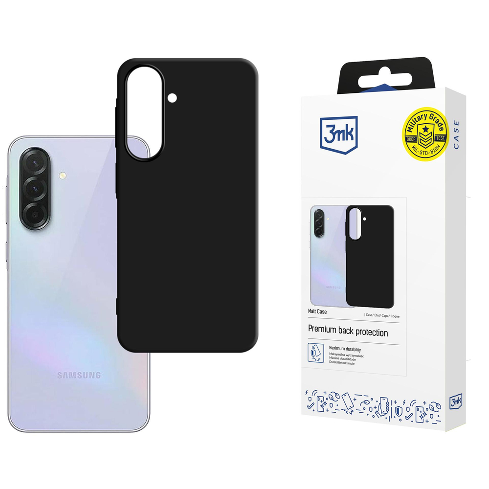3mk Matinis dėklas, skirtas Samsung Galaxy A37 – matinė juoda