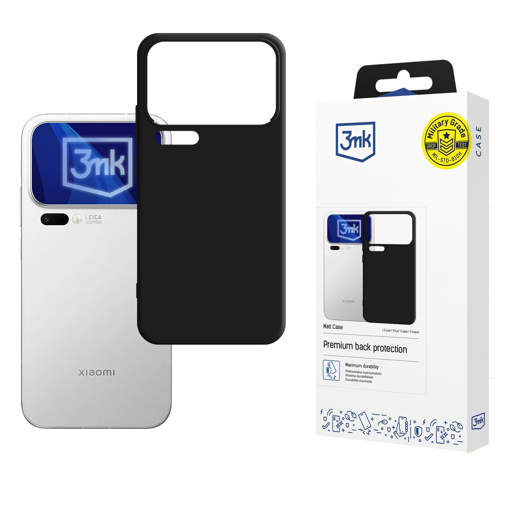 3mk Matinis dėklas, skirtas Xiaomi 17 Pro Max – matinis juodas