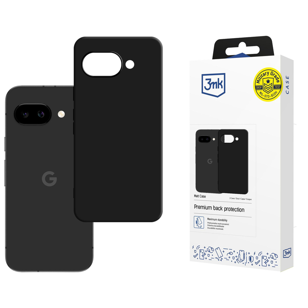 3mk Matinis dėklas, skirtas „Google Pixel“ 10A – juodas