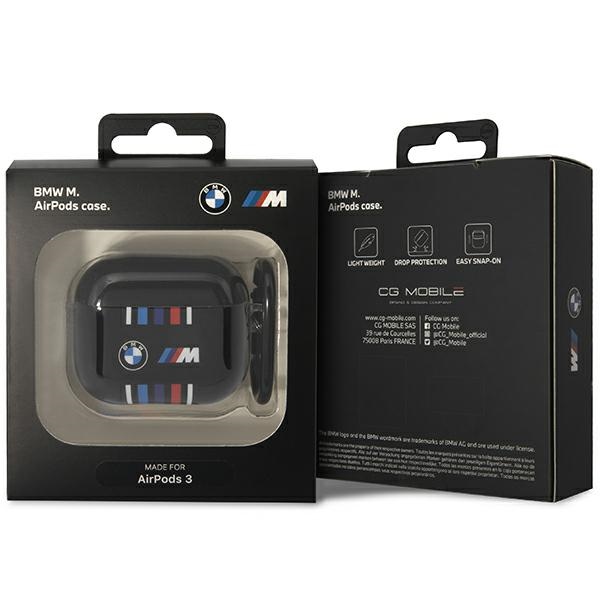 BMW BMA322SWTK AirPods 3 gen dėklas juodas / daugiaspalvės linijos