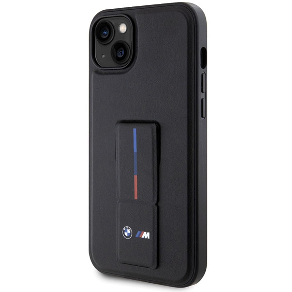 BMW Grip Stand Hot Stamp dėklas iPhone 14/15/13 – juodas