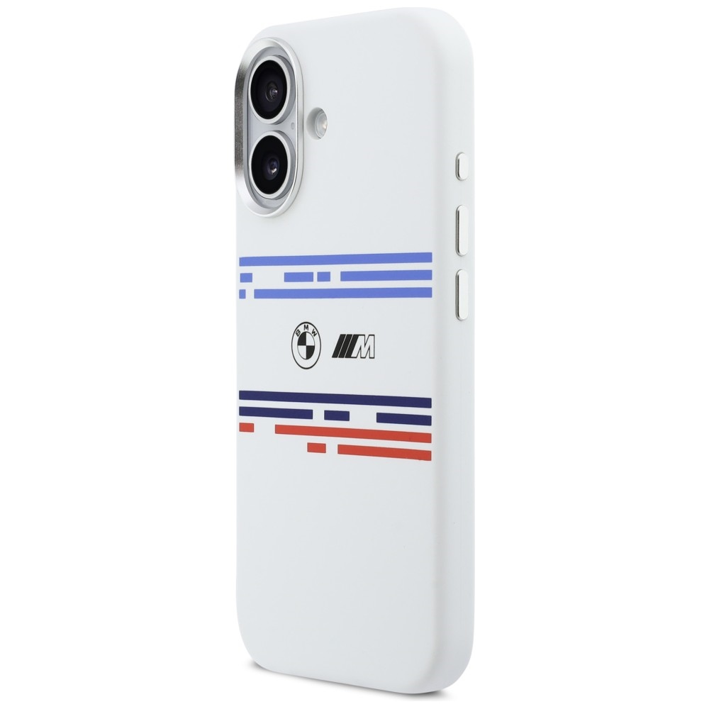 BMW M silikoninis MagSafe dėklas iPhone 17 – baltas