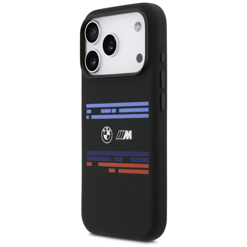 BMW M MagSafe silikoninis dėklas iPhone 17 Pro – juodas