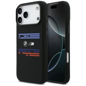 BMW M silikoninis MagSafe dėklas iPhone 17 Pro Max – juodas