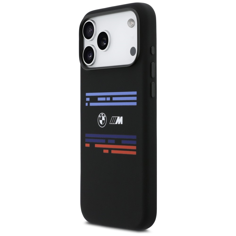 BMW M silikoninis MagSafe dėklas iPhone 17 Pro Max – juodas