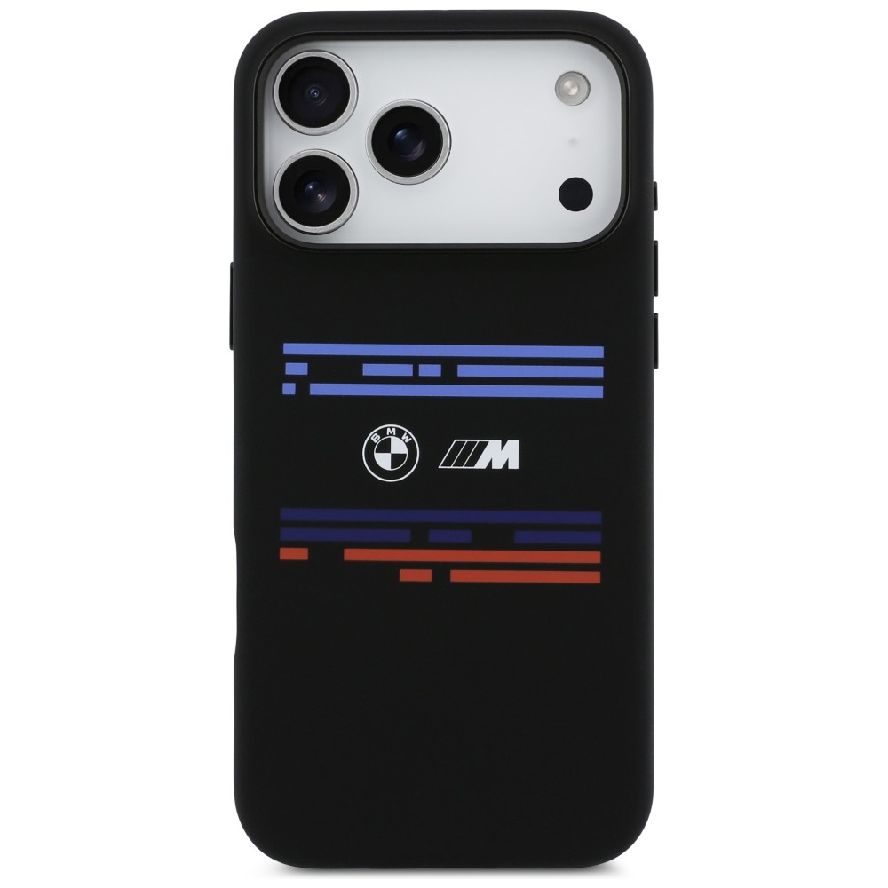 BMW M silikoninis MagSafe dėklas iPhone 17 Pro Max – juodas
