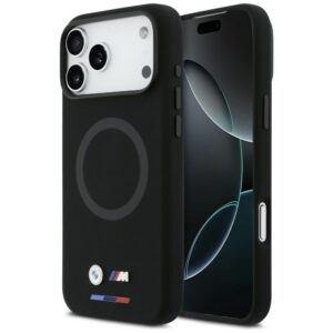 BMW M silikoninis MagSafe dėklas iPhone 17 Pro Max – juodas