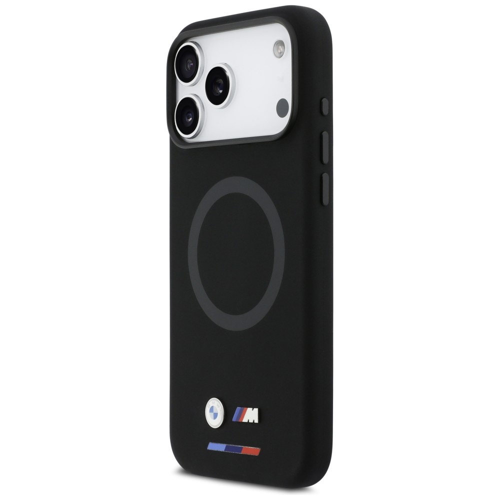 BMW M silikoninis MagSafe dėklas iPhone 17 Pro Max – juodas