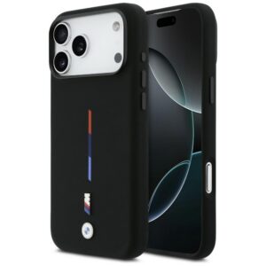 BMW M MagSafe silikoninis dėklas iPhone 17 Pro Max – juodas