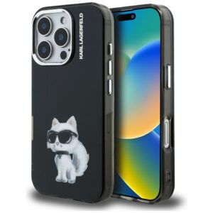 Karl Lagerfeld Choupette dėklas iPhone 16 Pro – juodas