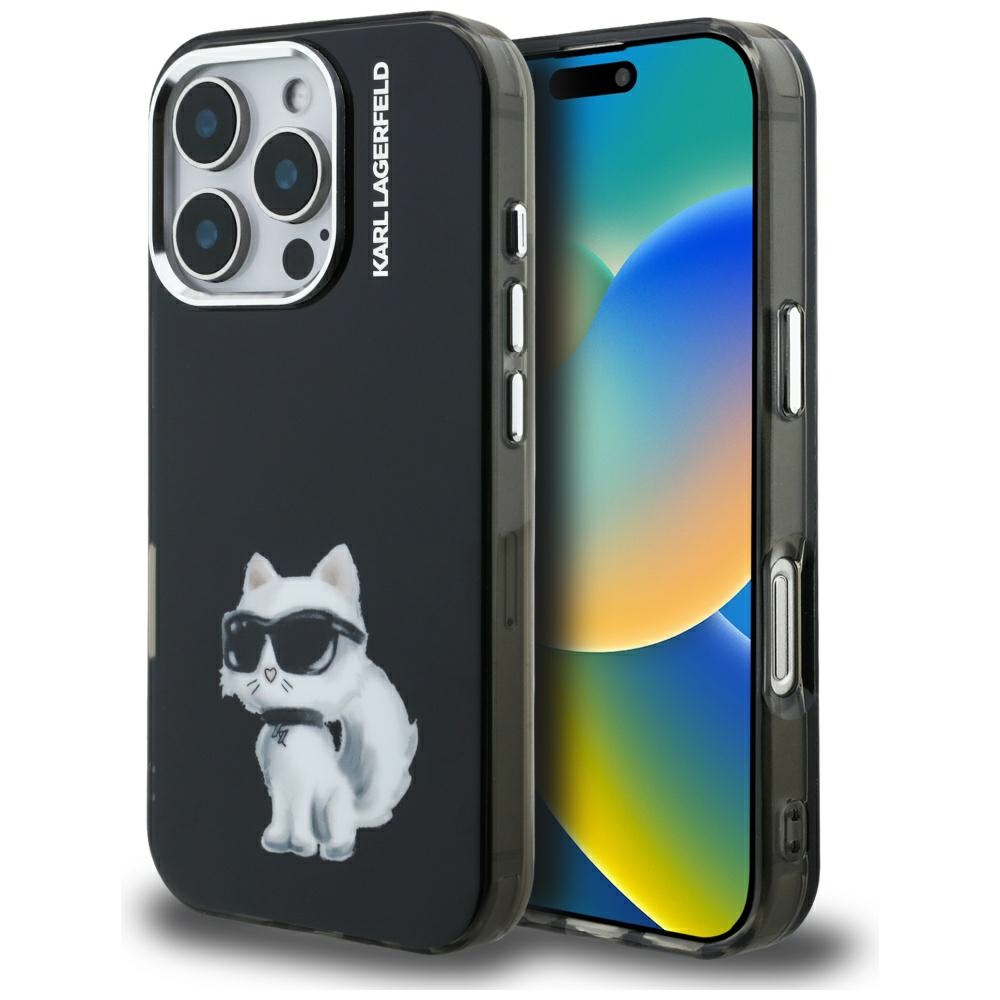 Karl Lagerfeld Choupette dėklas iPhone 16 Pro – juodas