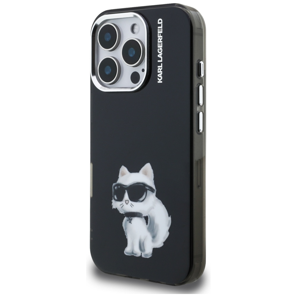 Karl Lagerfeld Choupette dėklas iPhone 16 Pro – juodas