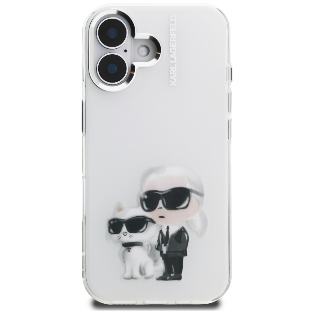 Karl Lagerfeld Aquarelle dėklas iPhone 16 – baltas