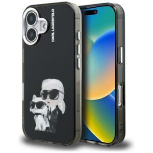Karl Lagerfeld IML Aquarelle dėklas iPhone 16 – juodas