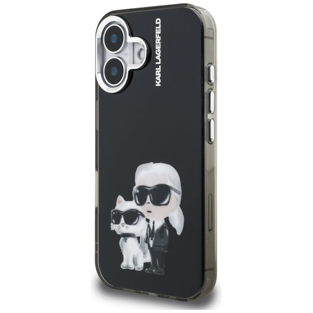 Karl Lagerfeld IML Aquarelle dėklas iPhone 16 – juodas