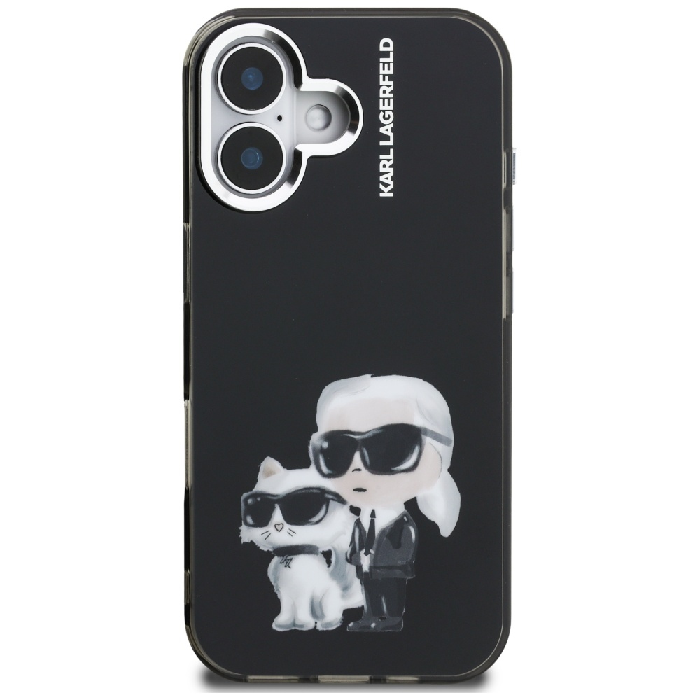 Karl Lagerfeld IML Aquarelle dėklas iPhone 16 – juodas