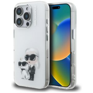 Karl Lagerfeld dėklas iPhone 16 Pro – baltas
