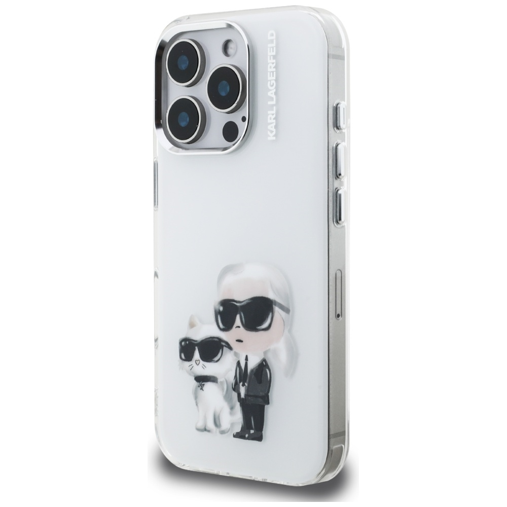 Karl Lagerfeld dėklas iPhone 16 Pro – baltas