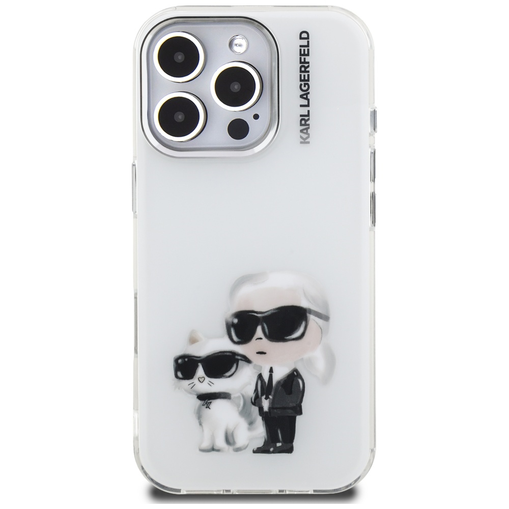 Karl Lagerfeld dėklas iPhone 16 Pro – baltas
