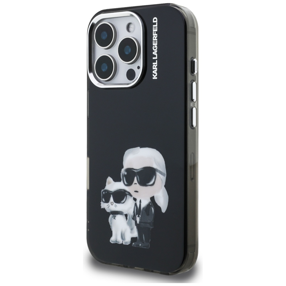 Karl Lagerfeld IML Aquarelle dėklas iPhone 16 Pro – juodas