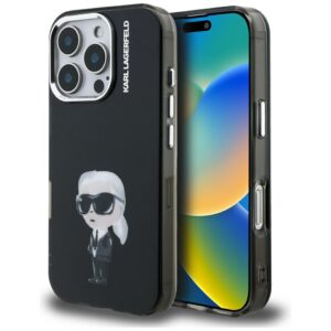 Karl Lagerfeld MagSafe dėklas iPhone 16 Pro – juodas