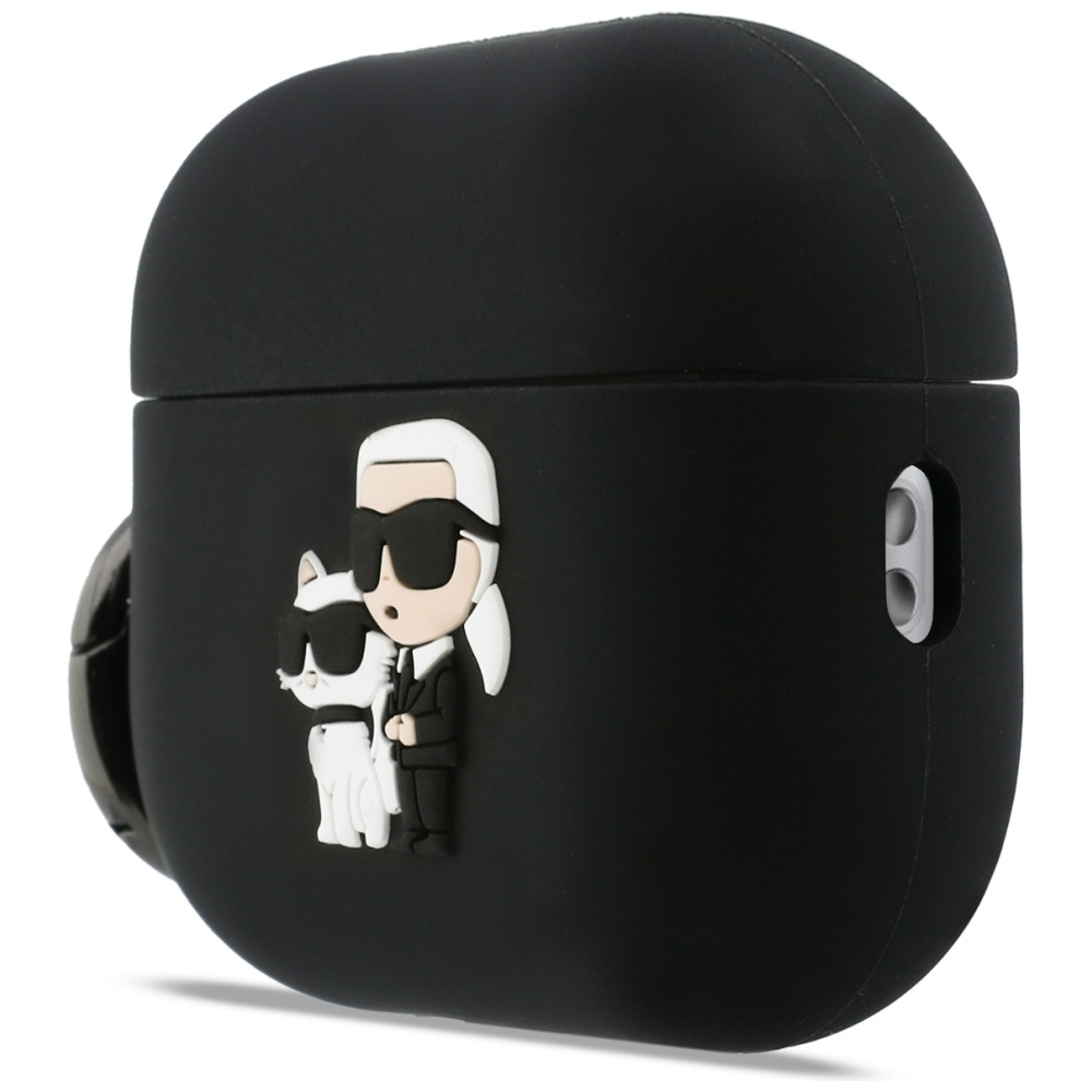 Karl Lagerfeld silikoninis dėklas AirPods Pro 3 – juodas