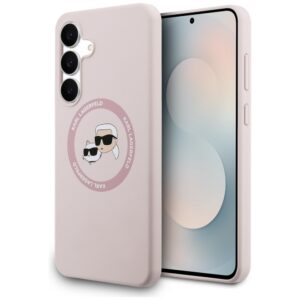 Karl Lagerfeld silikoninis MagSafe dėklas Galaxy S25 FE – rožinis