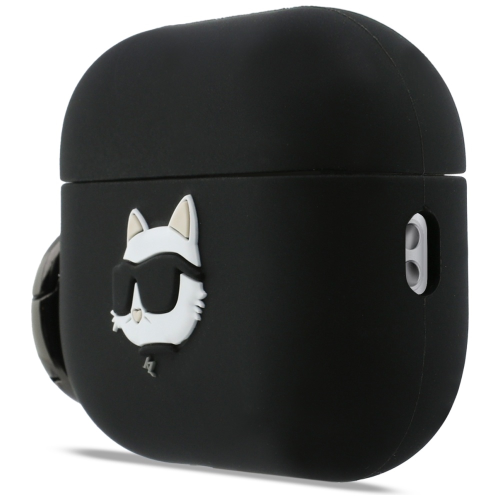 Karl Lagerfeld silikoninis 3D dėklas AirPods Pro 3 – juodas