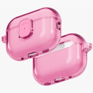 Uniq Glase Pro Lock dėklas AirPods Pro 3 – skaidrus rožinis