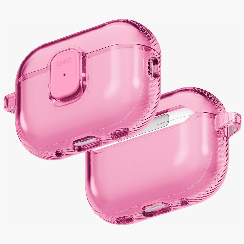 Uniq Glase Pro Lock dėklas AirPods Pro 3 – skaidrus rožinis