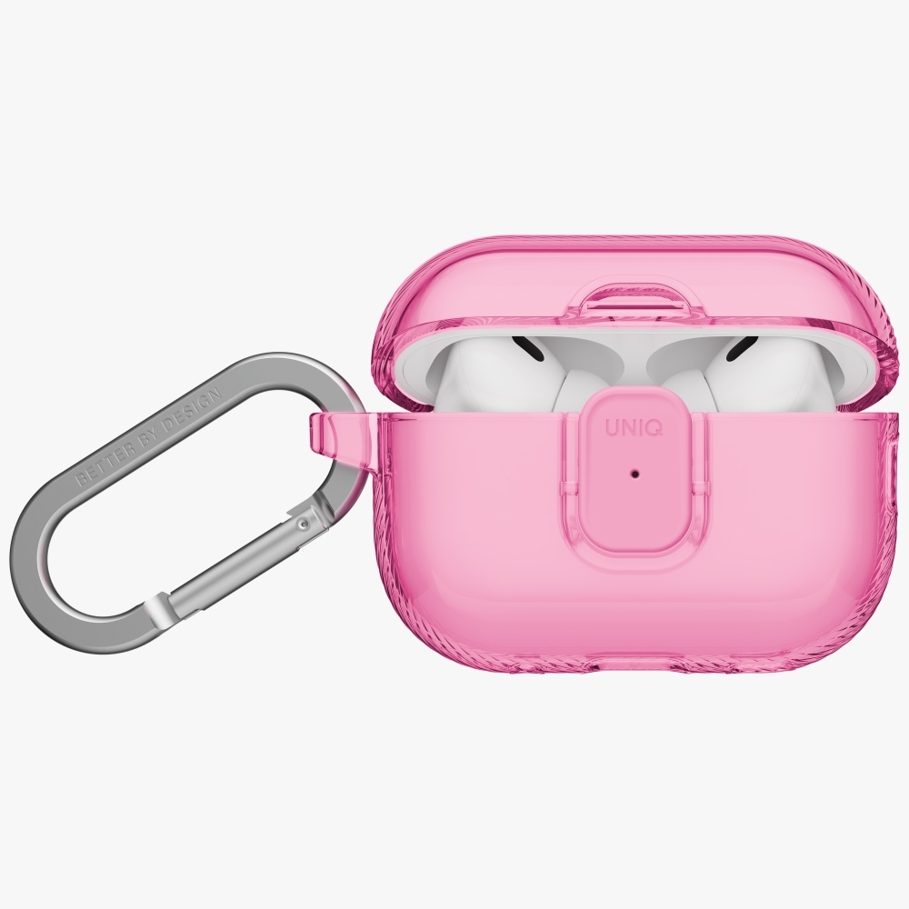 Uniq Glase Pro Lock dėklas AirPods Pro 3 – skaidrus rožinis
