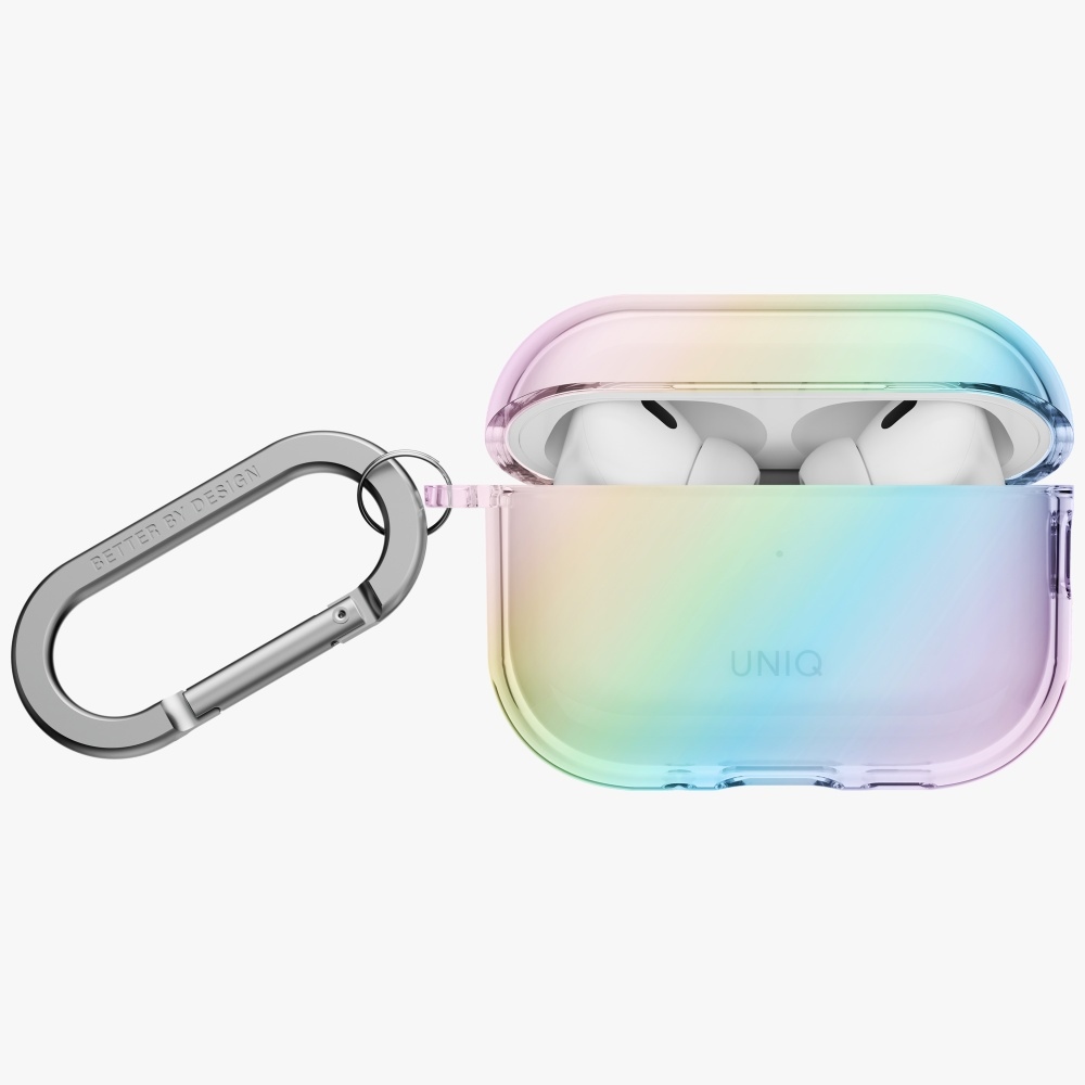Uniq Iridescia AirPods Pro 3 dėklas su karabinu