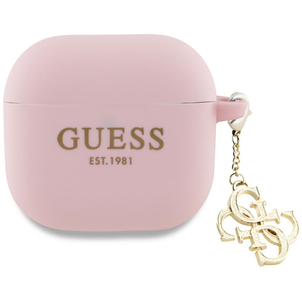 Guess silikoninis dėklas AirPods 4 – rožinis