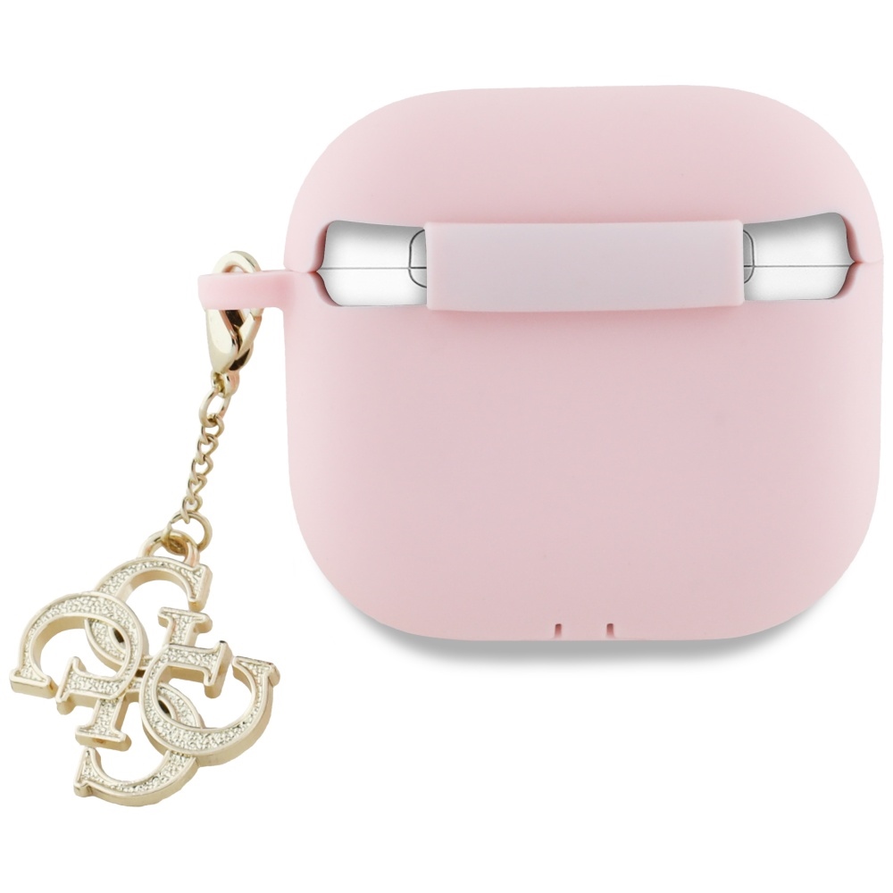 Guess silikoninis dėklas AirPods 4 – rožinis