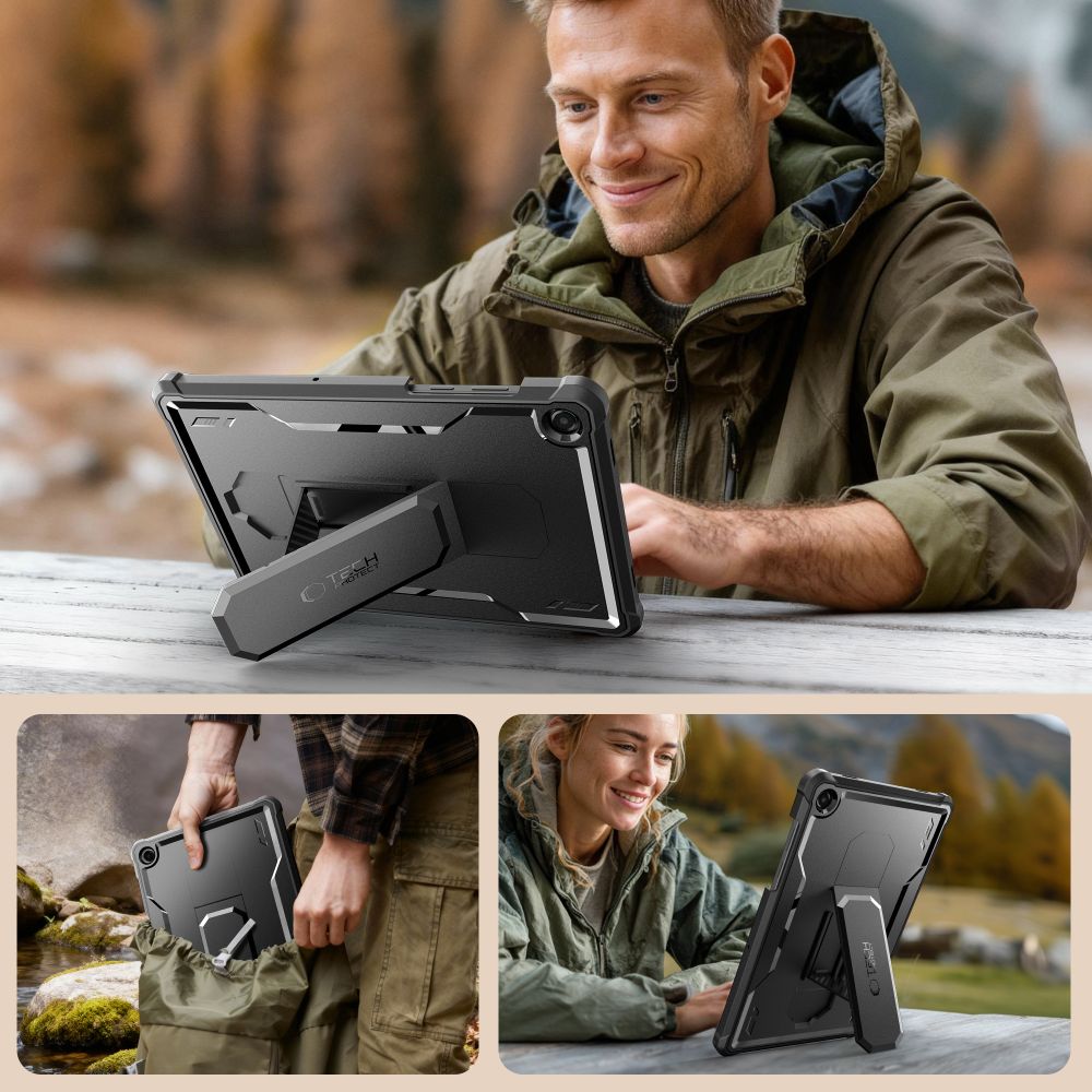 Dėklas Tech-Protect Kevlar Pro 2-Set Galaxy Tab A9+ / A11+ 11.0, juodas