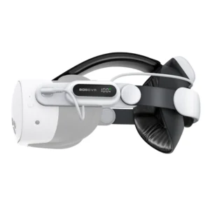 BoboVR E3 Pro galvos dirželis su baterija Meta Quest 3 ir 3S - balta ir juoda