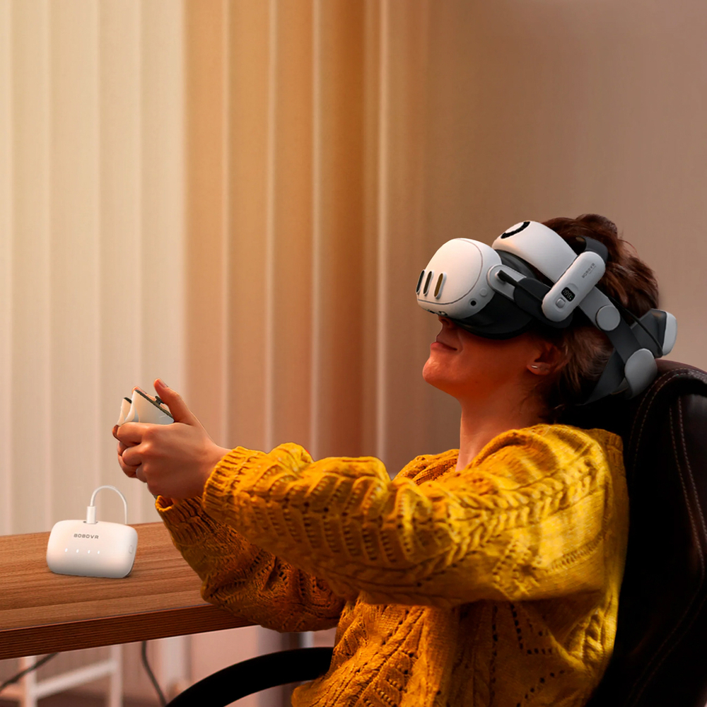 BoboVR B100 išorinė baterija Meta Quest S3 Pro ir E3 Pro - Balta