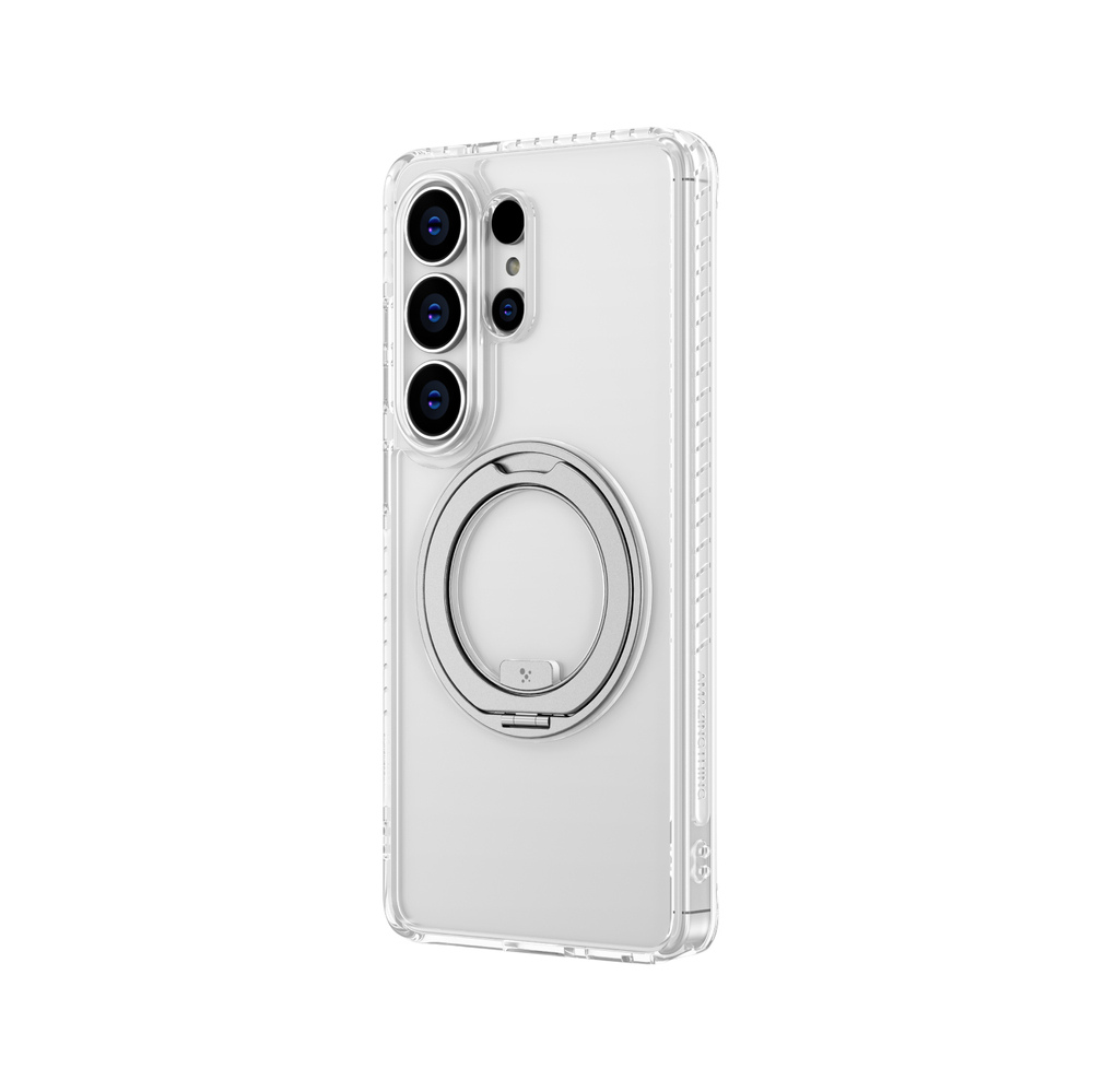 AmazingThing Titan Pro MagSpin atsparus kritimui dėklas, skirtas Samsung S26 Ultra, suderinamas su MagSafe - skaidrus