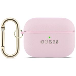 Guess Grūduotas klasikinis logotipo dėklas, skirtas AirPods Pro 3 - Pink