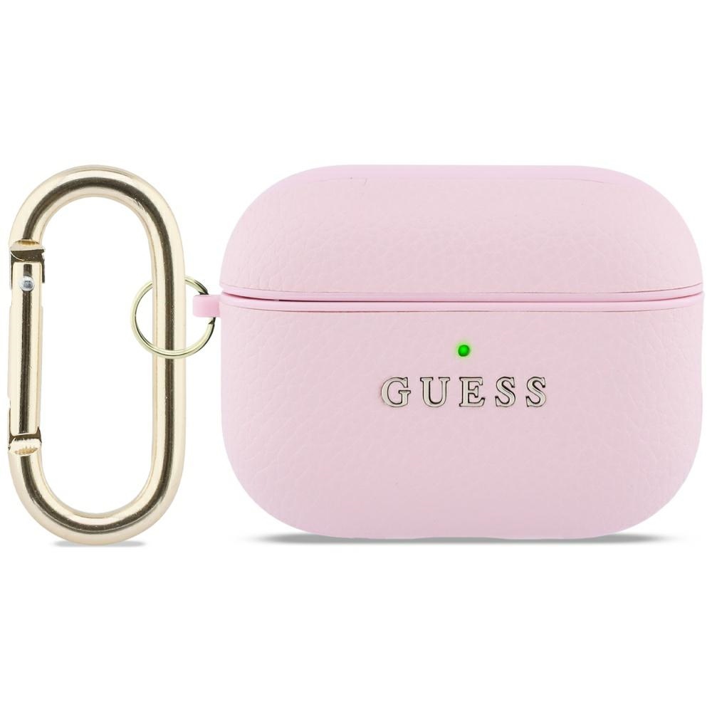 Guess Grūduotas klasikinis logotipo dėklas, skirtas AirPods Pro 3 - Pink