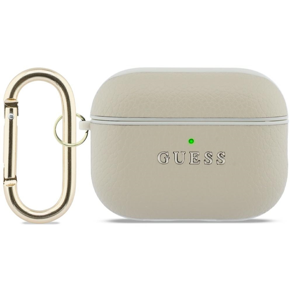 Guess Grūduotas klasikinis logotipo dėklas, skirtas AirPods Pro 3 - gold