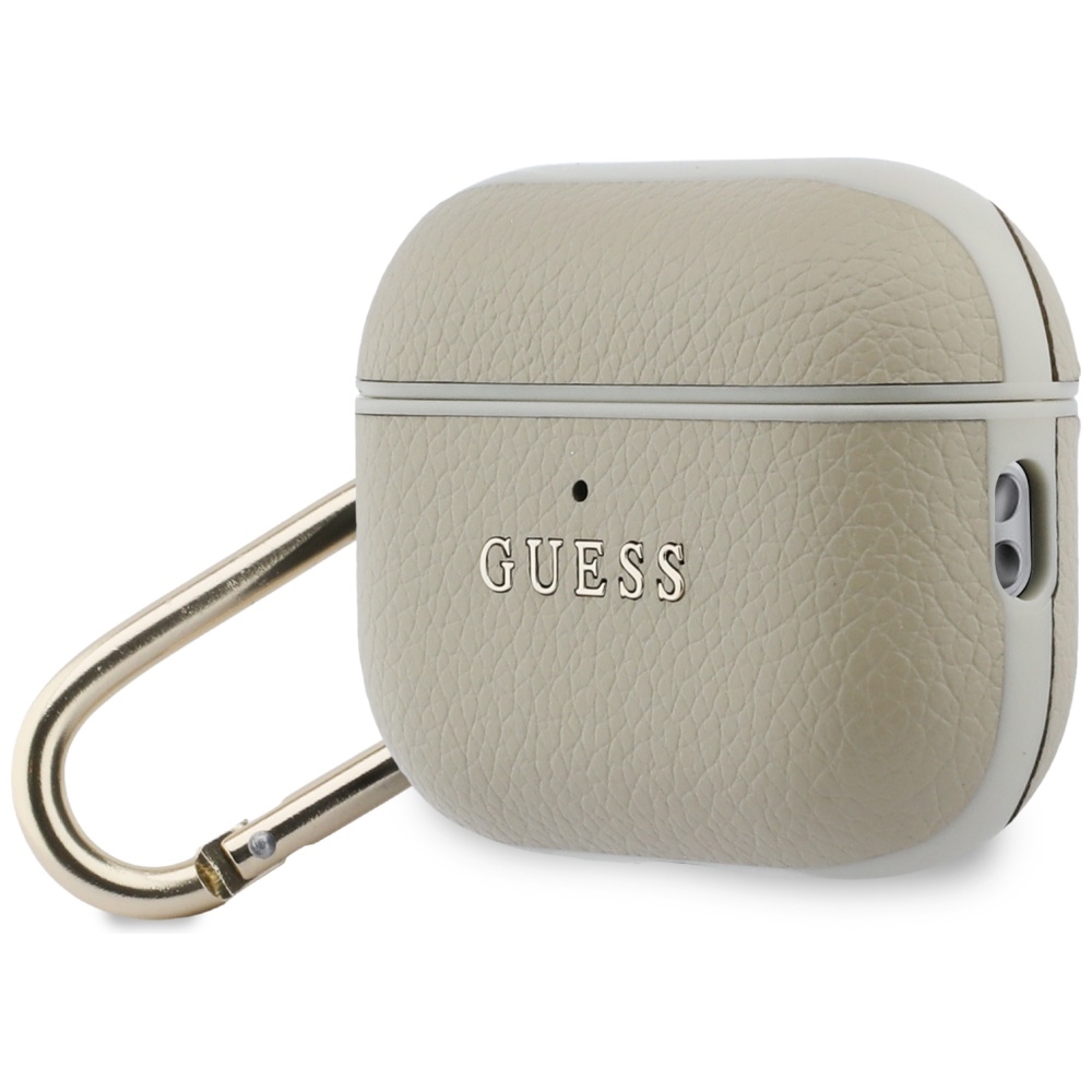 Guess Grūduotas klasikinis logotipo dėklas, skirtas AirPods Pro 3 - gold