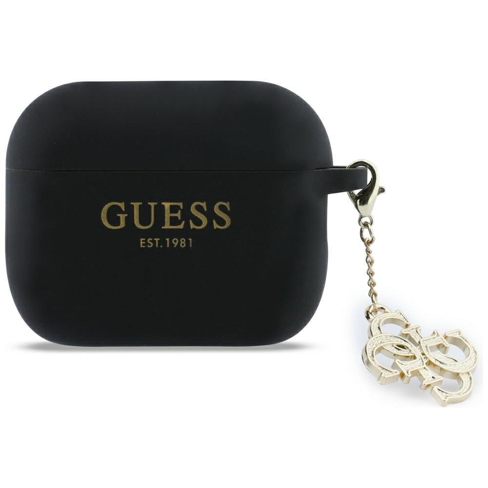 Guess Silikoninis 4G Charm Dėklas, skirtas AirPods Pro 3 - Black