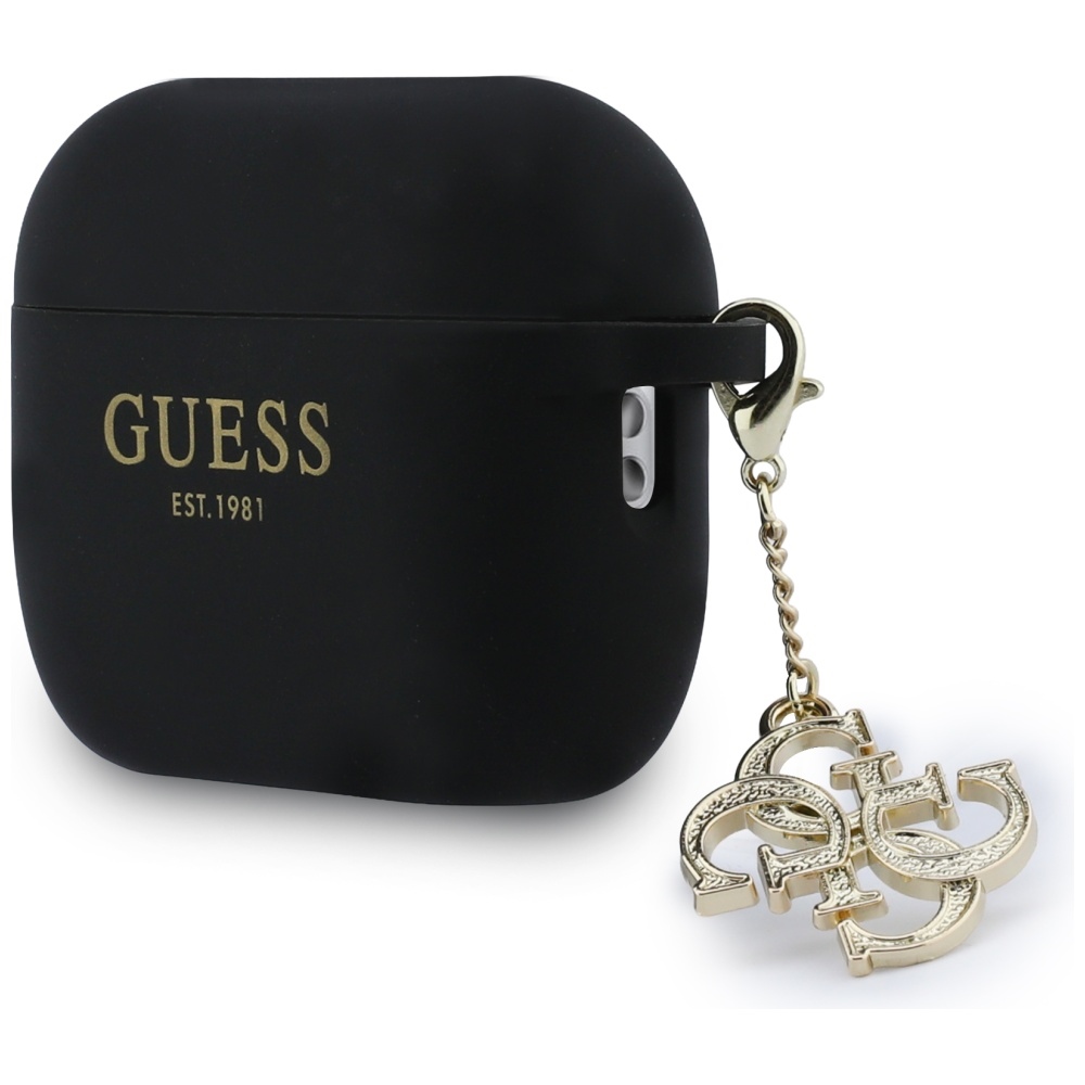 Guess Silikoninis 4G Charm Dėklas, skirtas AirPods Pro 3 - Black