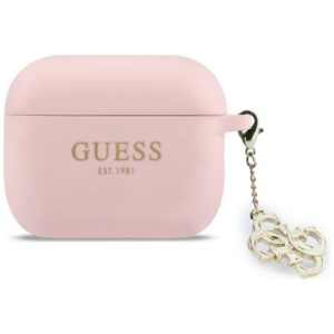 Guess Silikoninis 4G Charm Dėklas, skirtas AirPods Pro 3 Pink